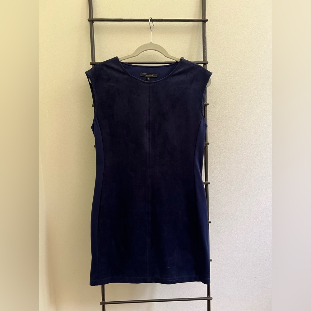 BCBGMaxAzria Navy Suede Dress